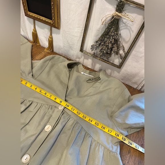 ZARA – Sage Green Button-Down Tunic Size S - Picture 8 of 10